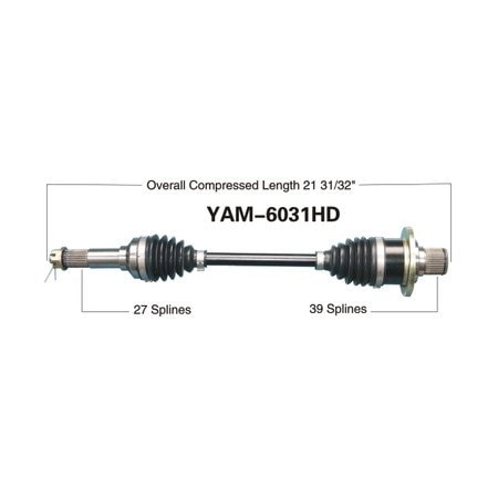 Wide Open Heavy Duty CV Axle for YAM HD REAR L YFM660F GRIZZ 02 YAM-6031HD